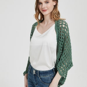 Hand Knit woman sweater Long cardigan sweater top open weave wool sweater