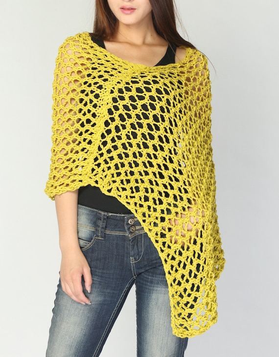 Cotton top poncho sweater
