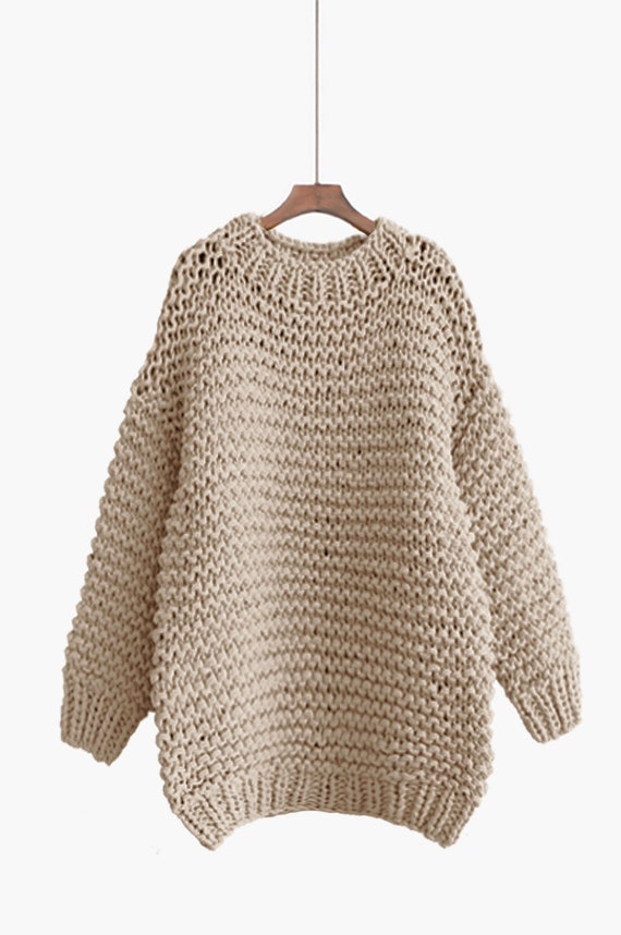 ろ*う様 LENO HAND KNITTED SWEATER SAND BEIG LENO HAND KNITTED SWEATER SAND BEIGE