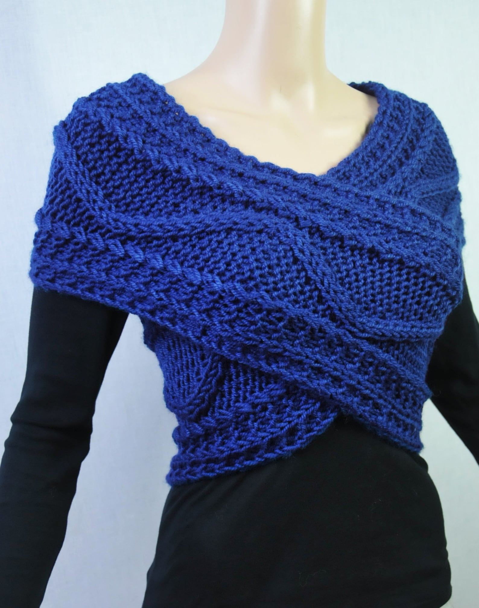 Hand Knit Sweater Vest Cross Sweater Capelet Neck Warmer Scarf - Etsy