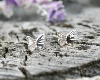 Silver Butterfly Stud Earrings for Girls, Girls Jewelry, Nature Inspired Jewelry, Small Butterfly Post Stud Earrings, Solid Sterling Silver