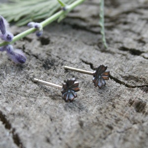 Tiny Rustic Copper Wild Flower Earrings, Boho Stud Earrings, Western Hippie Jewelry
