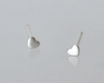 Tiny 3mm Sterling Silver Heart Stud Earrings, Cartilage Earring, Heart Jewelry, Gold Filled Heart Earrings, Rose Gold, Gift for Girls