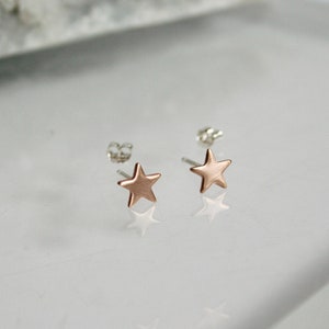 7mm Rose Gold Filled Star Stud Earrings, Minimal Jewelry, Gold Filled, Rose Gold Filled, Star Jewelry, Studs, Brushed Finish, Modern image 1