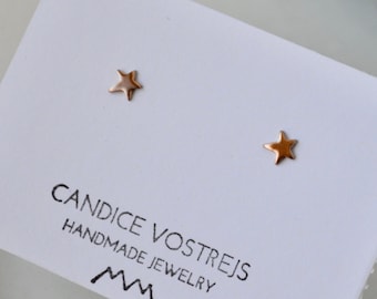 14k Rose Gold Filled Star Stud Earrings, 4mm Star Earrings, Star Studs, Tiny Star Earrings, Tiny Stud Earrings, Small Stud Earrings, Studs