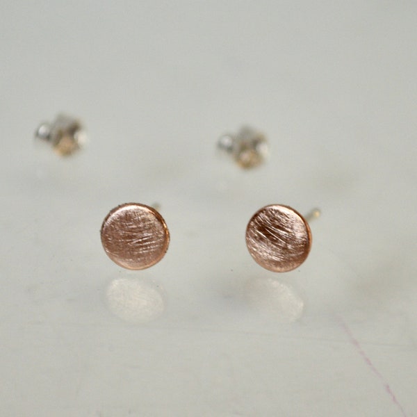 5mm Rose Gold Stud Earrings, 14k Rose Gold Filled Stud Earrings, Minimal Round Stud Earrings, Dot Earrings, Pink Gold Jewelry, Gift For Her