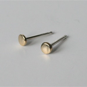 Super Polished 3mm Brass Dot Earrings, Everyday Post Earrings, Stud Earrings, Tiny Earrings, Gold Earrings, Brass Earrings, Dots