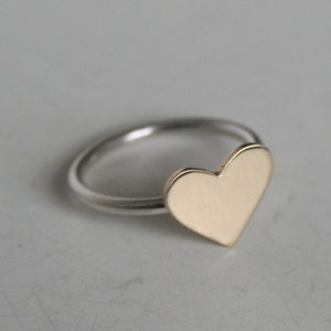 Gold Heart Ring, Brass Heart, Girls Jewelry, Birthday Gift for Girls, Valentines Ring, Silver Ring, Valentines Gift for Her, 925, Minimal