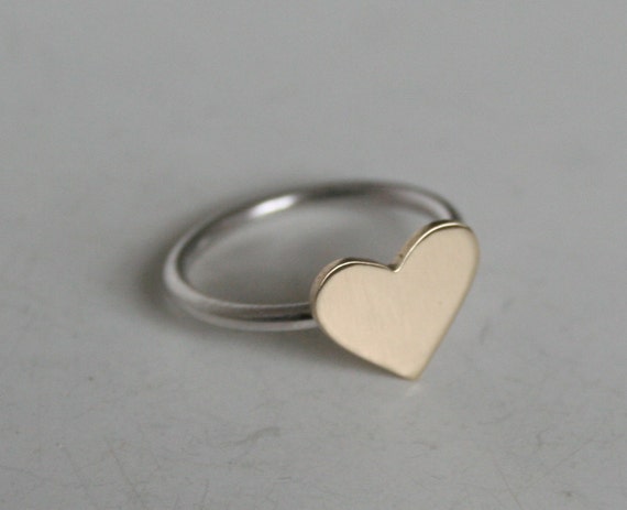 Brass Heart Ring Heart Ring Heart Jewelry Minimal Heart | Etsy