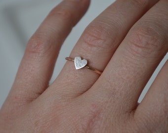 Heart Ring, Rose Gold Ring, Tiny Heart Ring, Silver Ring, Silver Heart, Gift for Girlfriend, Rose Gold, Tiny Heart Jewelry. Heart Jewelry