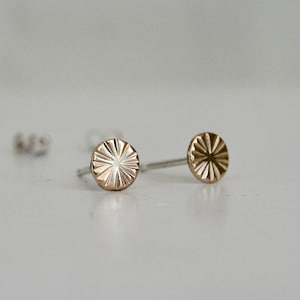 Hammered Round Gold Filled Stud Earrings, Minimal Jewelry, 5mm Earrings, Small Studs