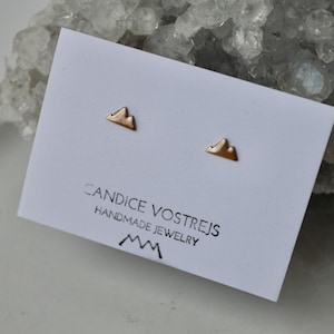 Gold Mountain Silhouette Stud Earrings, Silver Mountain Earrings, Rose Gold Mountains, Colorado Earrings, Gift for Skier, Colorado Mountains