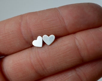 Tiny Stud Earrings, Silver Studs, Tiny Heart Earrings, Silver Heart Earrings, Silver Stud Earrings, Little Girls Earrings, Heart Jewelry