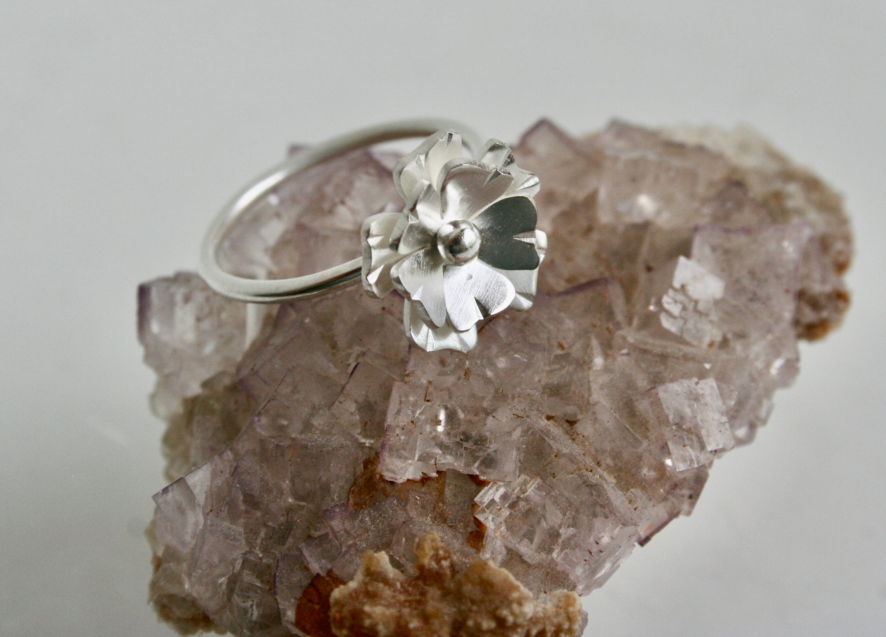 Sterling Silver Flower Ring, Rose Ring, Flower Jewelry, Spring Time ...