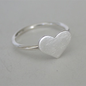 Sterling Silver Heart Ring, Minimal Jewelry, Hand Cut Sterling Silver, Valentines Gift, Silver Ring with Heart, 925