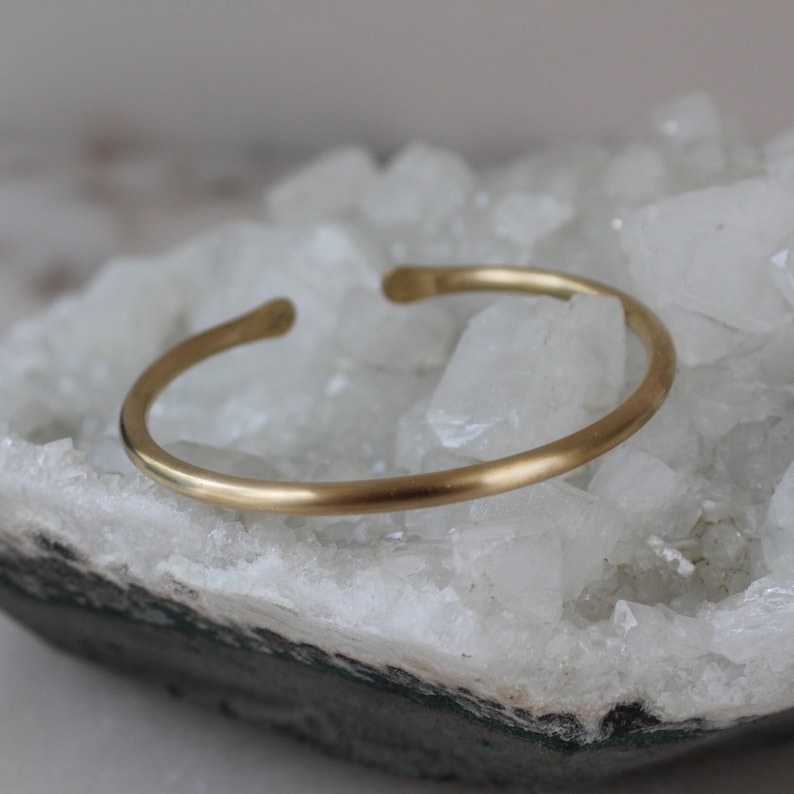 Simple thick Brass cuff bracelet with matte finish