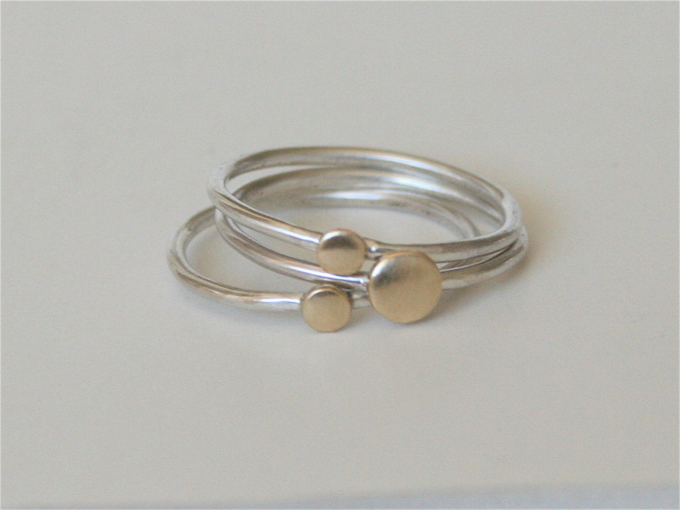 Stacking Rings, Silver Stacking Rings, Set of Three Rings, Minimal Rings, Silver Rings, Modern Rings, Silver and Gold Rings, Stackable, 925