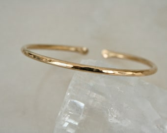 Hammered Brass Bangle, Simple Gold Cuff, Minimalist Jewelry