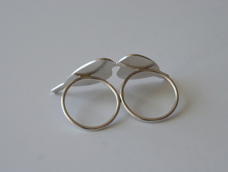 Silver Two Finger Ring, Bird Jewelry, Anniversary Ring, Anniversary Gift, Kissing Birds, Love Birds, Statement Ring, Big Ring, Bird Ring image 4