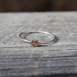 Dainty Silver Ring with Rose Gold Filled Cloud, Cloud Jewelry, Cute Stackable Ring for Girls, Handmade Silver Rings, Gift For Her