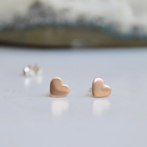 6mm Rose Gold Filled Heart Stud Earrings, 14k Yellow Gold Filled Heart Earrings, Birthday Gift for Girls, Stocking Stuffer Christmas gift