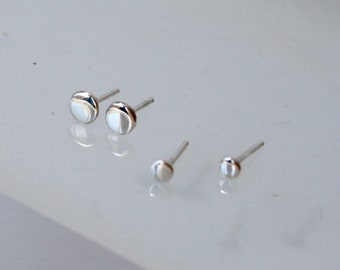 Set of Stud Earrings, Earring Set, First and Second Piercing, Gift Set, Silver Stud Earrings, Polished Dot Earrings, Tiny Earring Set, 925