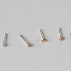 Set of Three Tiny Stud Earrings, Micro Earrings, Super Small Earrings, Extreme Tiny Earrings, Little Earrings, Cartilage Earrings