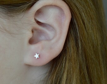 Sterling Silver Star Stud Earrings, 5mm Star Earrings, Silver Star Studs, Tiny Star Earrings, Tiny Stud Earrings, Small Stud Earrings, Studs