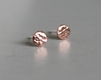 Textured Copper Dot Post Earrings, Copper Earrings, 4mm Dot Earrings, Post Earrings, Small Earrings, Tiny Earrings, Copper Studs, Minimalist
