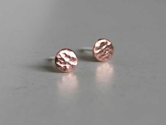 Textured Copper Dot Post Earrings, Copper Earrings, 4mm Dot Earrings, Post Earrings, Small Earrings, Tiny Earrings, Copper Studs, Minimalist