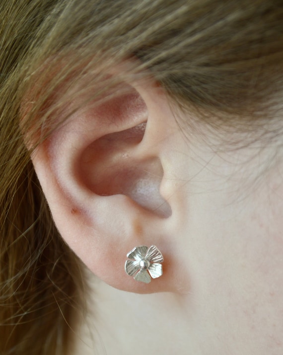 Sterling Silver Poppy Earrings Sterling Silver Poppy Earrings