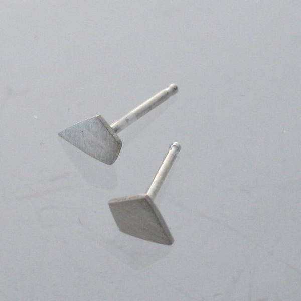 Sterling Silver Diamond Chip Post Earrings, Geometric Earrings, Geometric Jewelry, Silver Geometric Earrings, Silver Stud Earrings, Posts