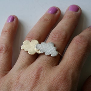 指輪・リング Three Finger Statement Ring Handmade Realistic Cloud Ring | Statement Ring | Triple