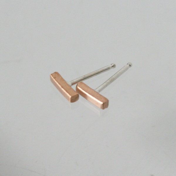 Bronze Bar Earrings, Silver Stud Earrings, Bar Earrings, Post Earrings, Stick Earrings, Small Earrings, Tiny Earrings, Bronze Jewelry