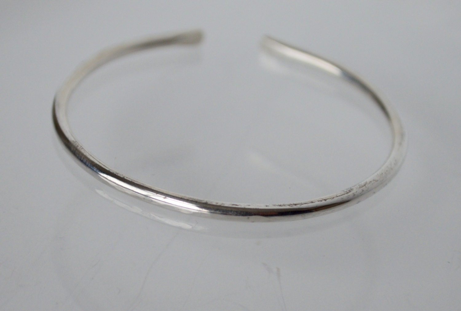 Hammered Sterling Silver Cuff Bracelet Bangle Minimal - Etsy