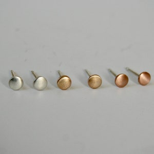Multi Color Set of Small Minimal Dot Stud Earrings, Mixed Metal Jewelry, Earring Set of Three Pairs, Gold Filled, Sterling Silver, Rose Gold