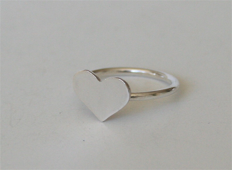 Silver Heart Ring Silver Ring Heart Ring Metal Heart Ring | Etsy