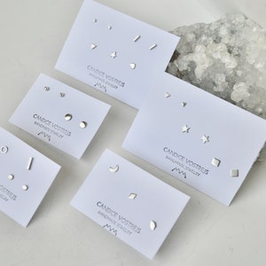 Créez votre propre ensemble de clous d'oreilles en argent sterling, à agencer et à assortir, plusieurs piercings, cadeau de Noël, bas de Noël