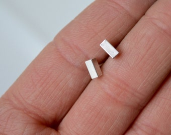 Dikke zilveren bar oorbellen, bar oorbellen, oorknopjes, zilveren bar oorbellen, zilveren oorknopjes, minimale oorbellen, sterling zilveren studs