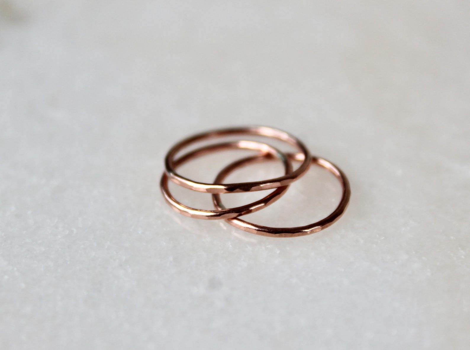 Hammered Copper Midi Ring, Solid Copper Knuckle Ring, 7th Anniversary ...