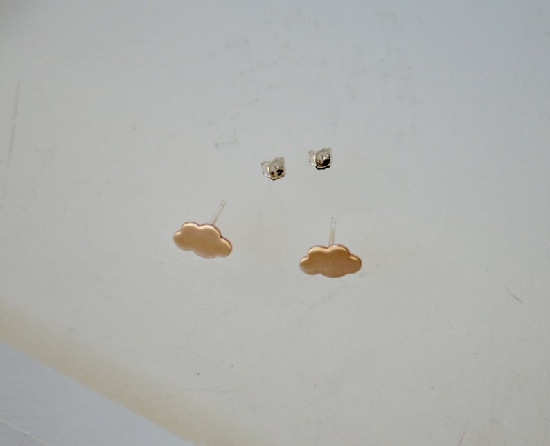 Cloud Studs Gift for Her Gold Filled Stud Earrings Sterling Silver Rose Gold Filled Cloud Earrings Minimal earrings Cloudy