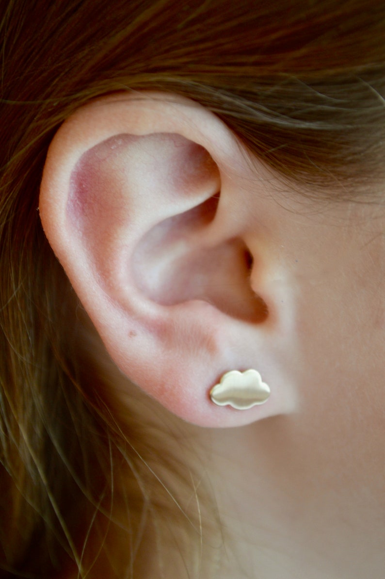 Cloud Studs Gift for Her Gold Filled Stud Earrings Sterling Silver Rose Gold Filled Cloud Earrings Minimal earrings Cloudy