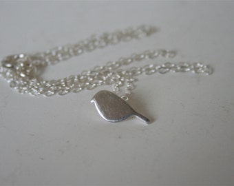 Tiny Silver Bird Necklace, Bird Jewelry, Silver Jewelry, Silver Necklace, Minimal Style Jewelry, Handmade Necklace, Silver Bird