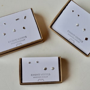 Ensemble de boucles d'oreilles à agencer et à assortir, plusieurs piercings, cadeau de Noël, bas de Noël, créez votre propre ensemble de boucles d'oreilles, boucles d'oreilles minimales, argent