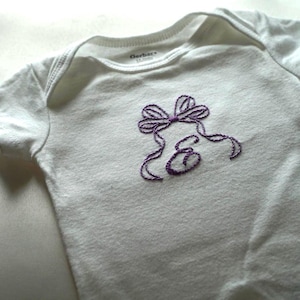 Custom Embroidered Bow Girl Onesie® – Personalized Name Bodysuit with Bows