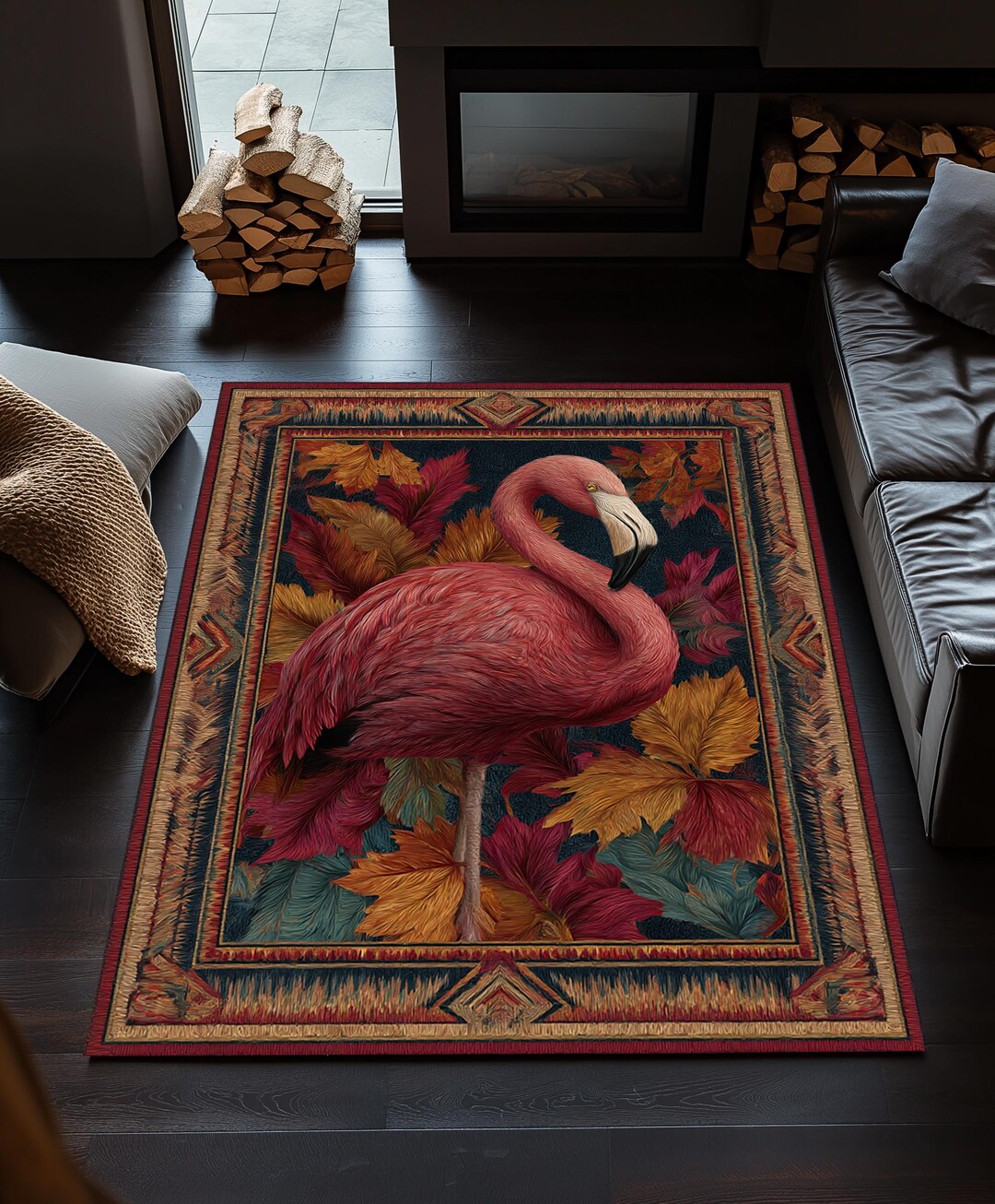 Pink Flamingo Rug: Coquette Room Decor, Preppy Style Carpet - Etsy