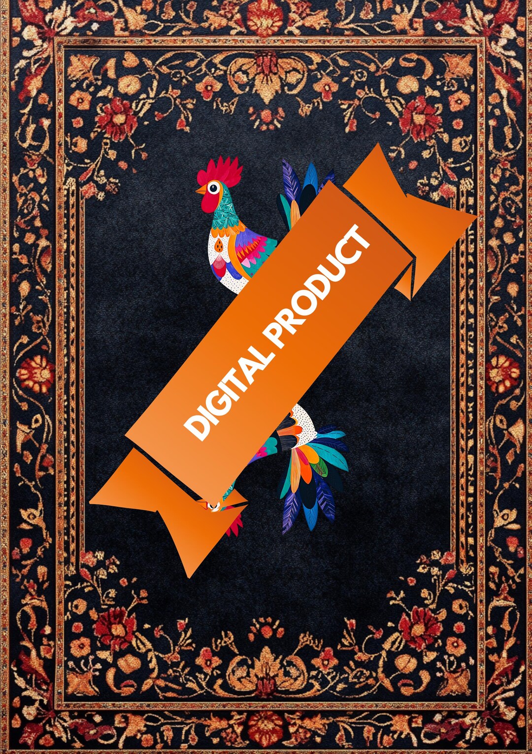Persian Rug Digital Printable Art, Traditional Iranian Carpet PDF ...