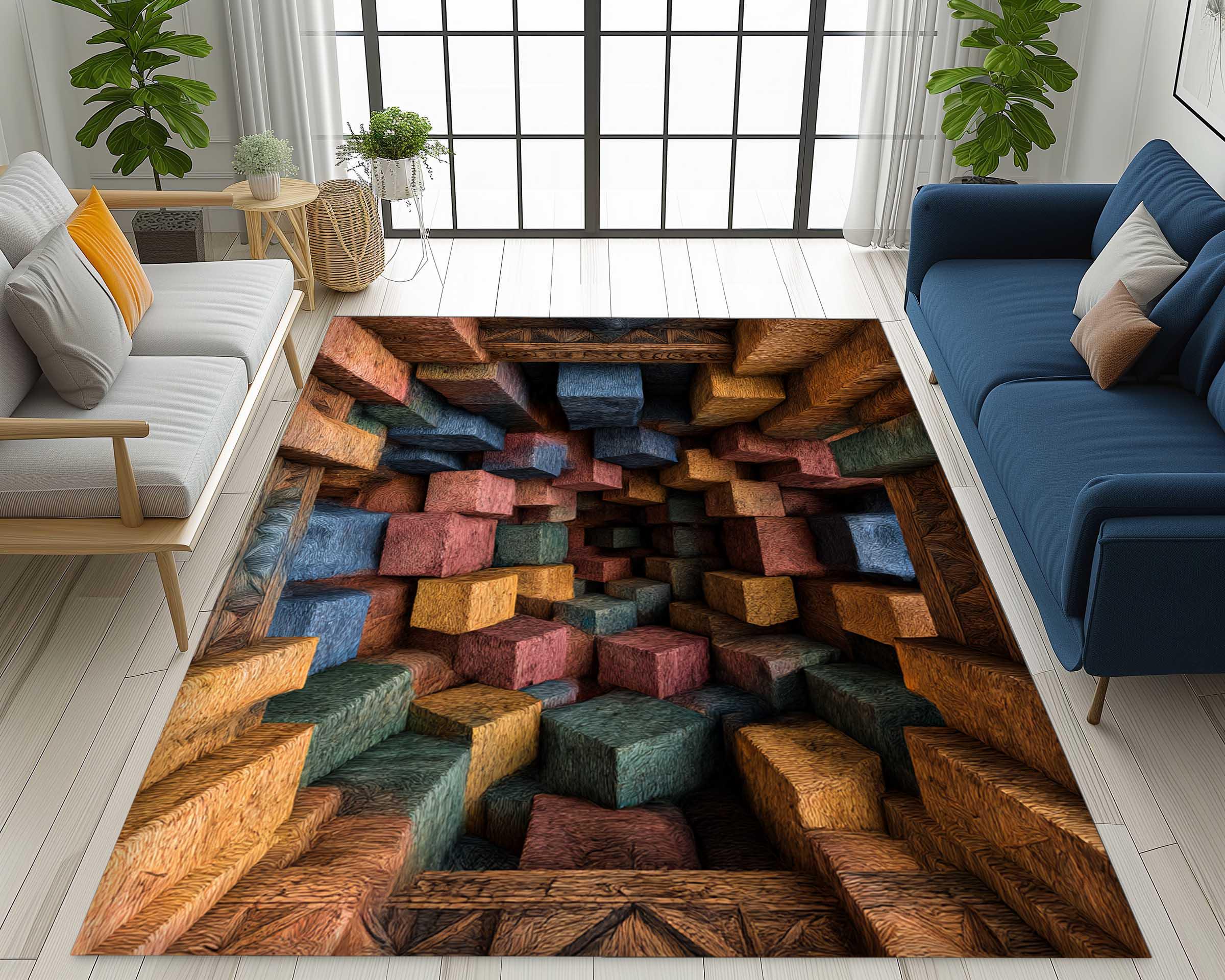 3D Optical Illusion Rug, Deep Hole Design, Non Slip Cotton Base - Etsy