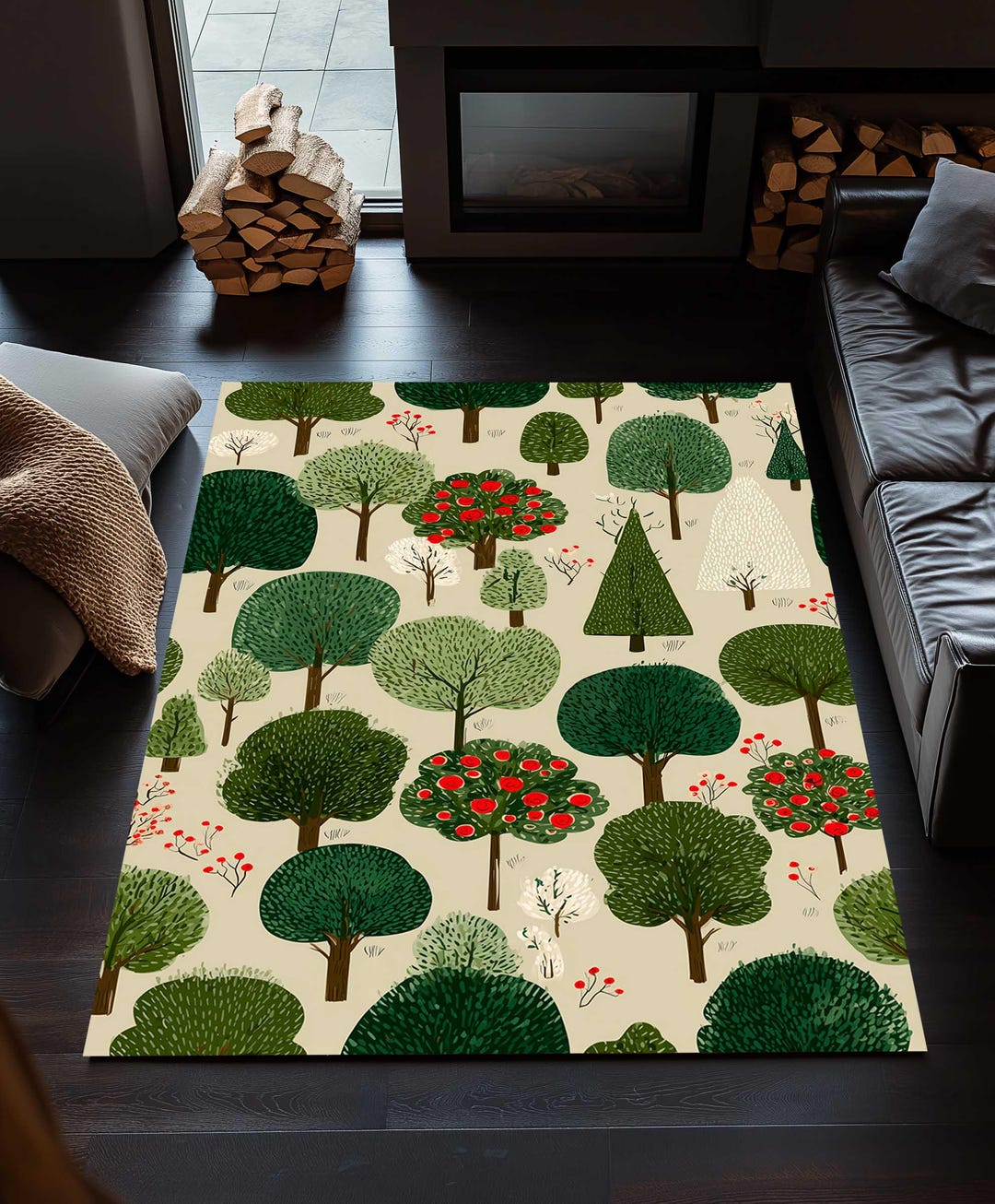 Mossy Forest Rug, Cottagecore Greenery Home Decor, Washable - Etsy
