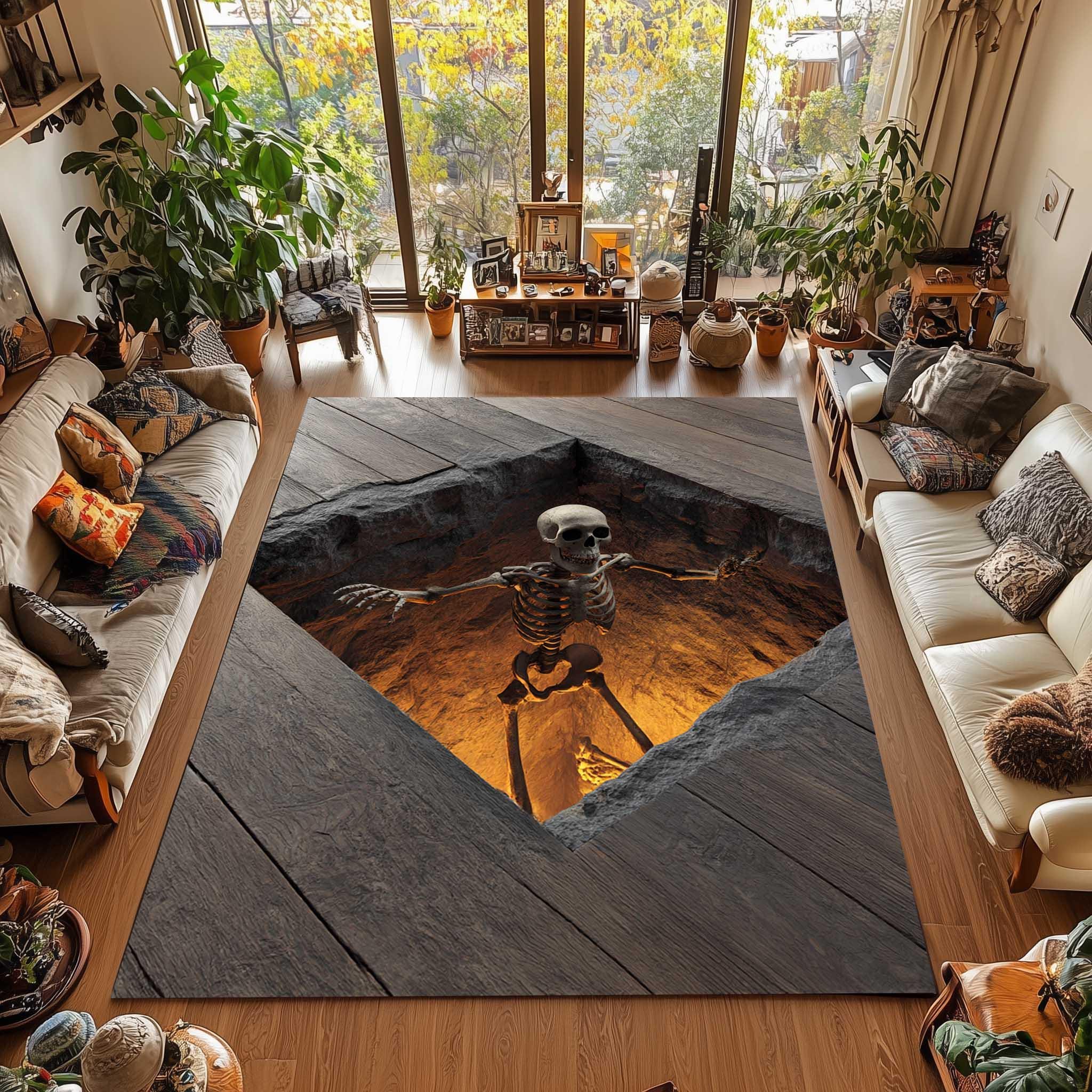 Skeleton Stairwell Rug: 3D Illusion Gothic Halloween Decor - Etsy